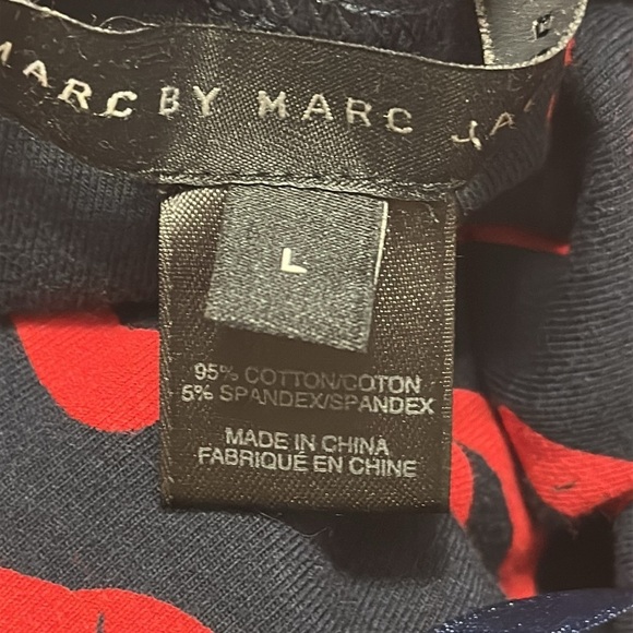 Marc by Marc Jacobs Pucker Up Strapless Dress Lips Print Navy & Red Sz Large NWT - Picture 13 of 15